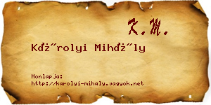 Károlyi Mihály névjegykártya
