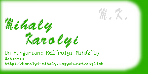 mihaly karolyi business card